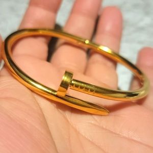 New thailand 18k yellow gold plated nail bracelet